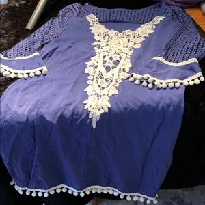 NWOT Beautiful Dress or Beachwear Pom Trim Size M